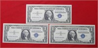(3) 1957 A $1 Silver Certificate - Consecutive #s