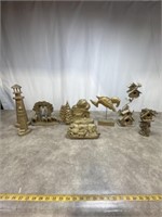 Assortment of gold painted home decor