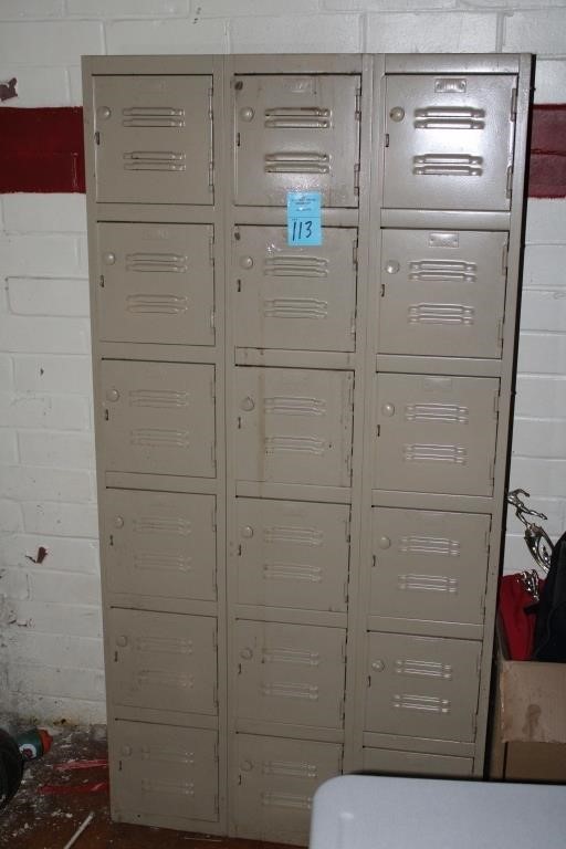 Stack of 18 Small Metal Lockers