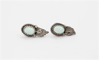 Native American RB Opal Sterling Silver Earrings