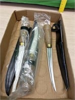 3 new fillet knives with sheath