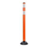 Flexible Delineator Round Post with Base - 36  Whi