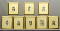 Set of (8) 19th c. Architectural Framed Prints