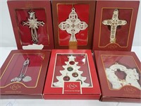 Six Lenox ornaments