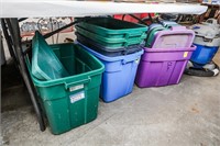 14 Plastic Totes - Some with Lids