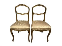 2 ANTIQUE GOLD FRENCH CHAIRS