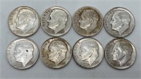 (8) Silver Roosevelt Dimes