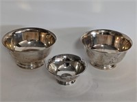 3 Sterling Silver Revere Bowls