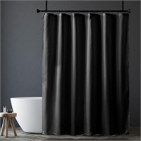 Amazer Black Shower Curtain Liner, Black Fabric Sh