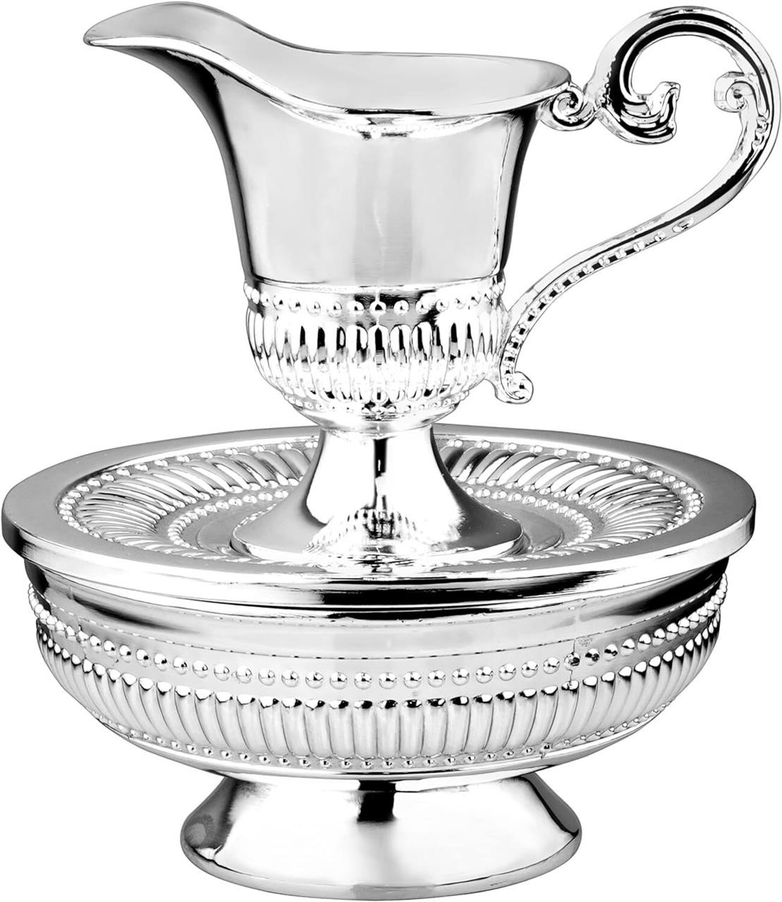 Silver Plated Judaica Washing Cup & Bowl Set