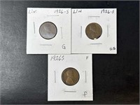 1926-S Lincoln Cents G-VF (3 coins)