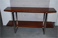 METAL & WOOD CONTEMPORARY 2 TIER STAND