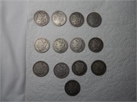 (13) Morgan Silver Dollars 1878-1899