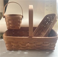 3 Longaberger Baskets 13" Rectangle Small