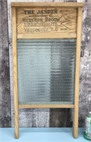 Vtg. glass insert advertising wash board