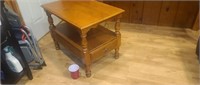 Tell City  maple end table with drawer.