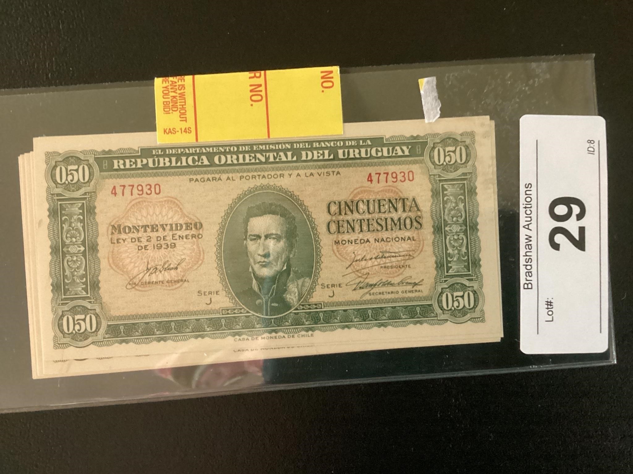 10 1939 UNCIRCULATED URUGUAY .50 CINCUENTA