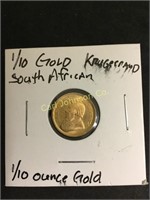 1/10 OUNCE SOUTH AFRICAN KRUGERRAND GOLD COIN