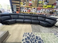 SECTIONAL NAVY BLUE LEATHER SOFA RETAIL $8,500