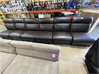 SECTION BROWN  LEATHER SOFA RETAIL $7,500