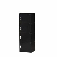 WOOD STORAGE CABINET 4-DOOR 47.3''H X16''W X 12''D