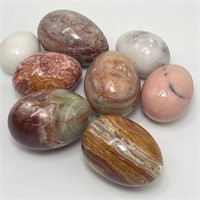 8 Marble Stone Egg Decor - Various Sizes