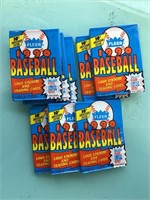 8 unopened wax packs of 1990 Fleer Baseball