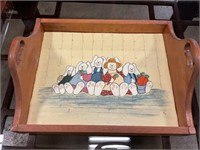 Wood bunny tray 21x16