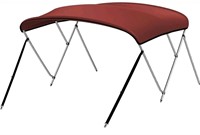 Kemimoto 3 Bow Bimini Top for Boat - Burgandy