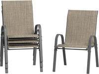 Amopatio Patio Chairs Set of 4  Brown  Outdoor