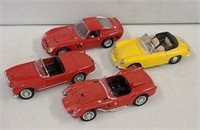 4x- Burago Ferrari & Porsche 1/18 Cars