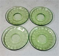 Federal glass 4 lime green saucers