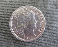 1892 Liberty Seated Silver Dime w/ AU Details