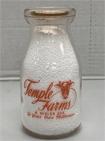 "Temple Farms" Half Pint Milk Bottle