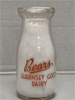 "Bears Guernsey Gold Dairy" Half Pint Milk Bottle