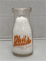 "Phil's Dairy" Half Pint Milk Bottle