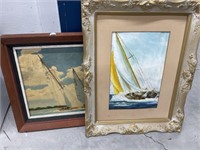 2 Framed Sailboat Prints - No Glass