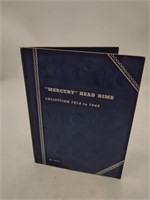 Vintage Mercury Head Dime Book w/Some Coins