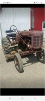 Farmall Super A tractor with 60" mowing deck