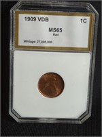 1909 VBD PCI MS65 RED LINCOLN CENT