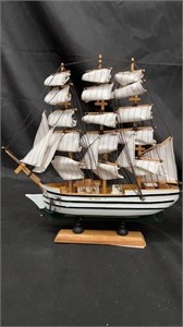 Handcrafted Wooden Display Sailing Ship