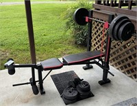 Work out bench with weights