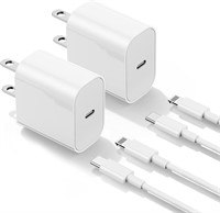 NEW 2PK 6FT iPhone Charger w/Blocks