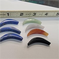 Polished Stone Crescent- Tourquoisw And Other