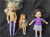 3 Mattel Toy Play Dolls