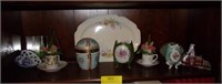 Shelf of Decorative Eggs/Wedgwood/Tea Cups