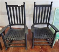 PR OF WOODEN ROCKING CHAIRS