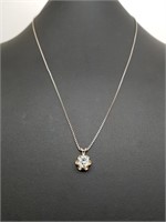 Silver Gemstone Pendent Necklace
