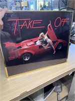 Take off- man cave car, and Lady framed pic