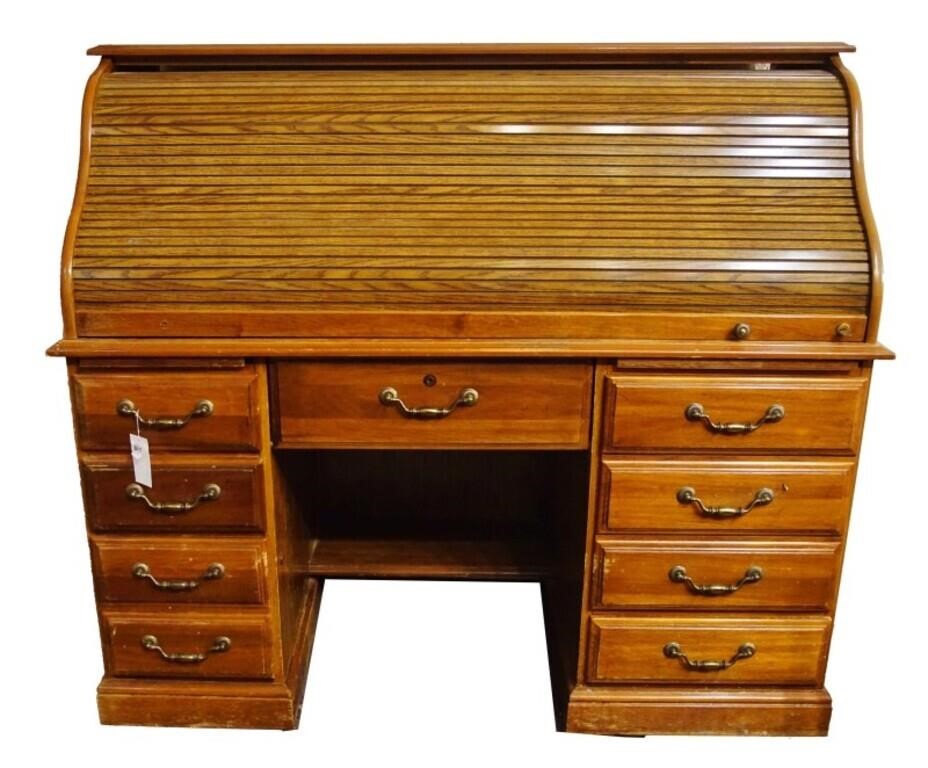 Oak roll top desk